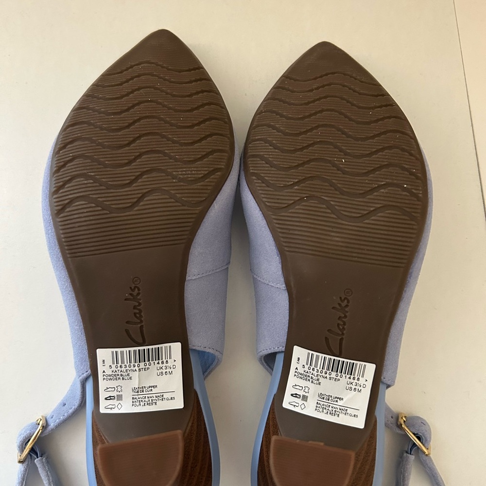 Clarks Women's Powder Blue Slingback Heels - Picture 5 of 6